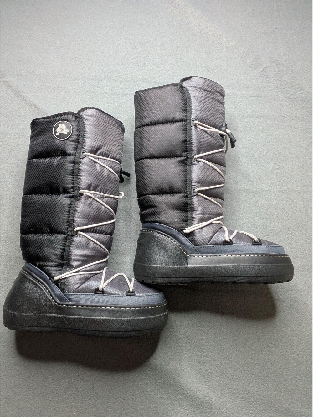 Crocs Boots Womens 5 Black Insulated Mid Calf Snow Pull On Winter Warm - Picture 4 of 8